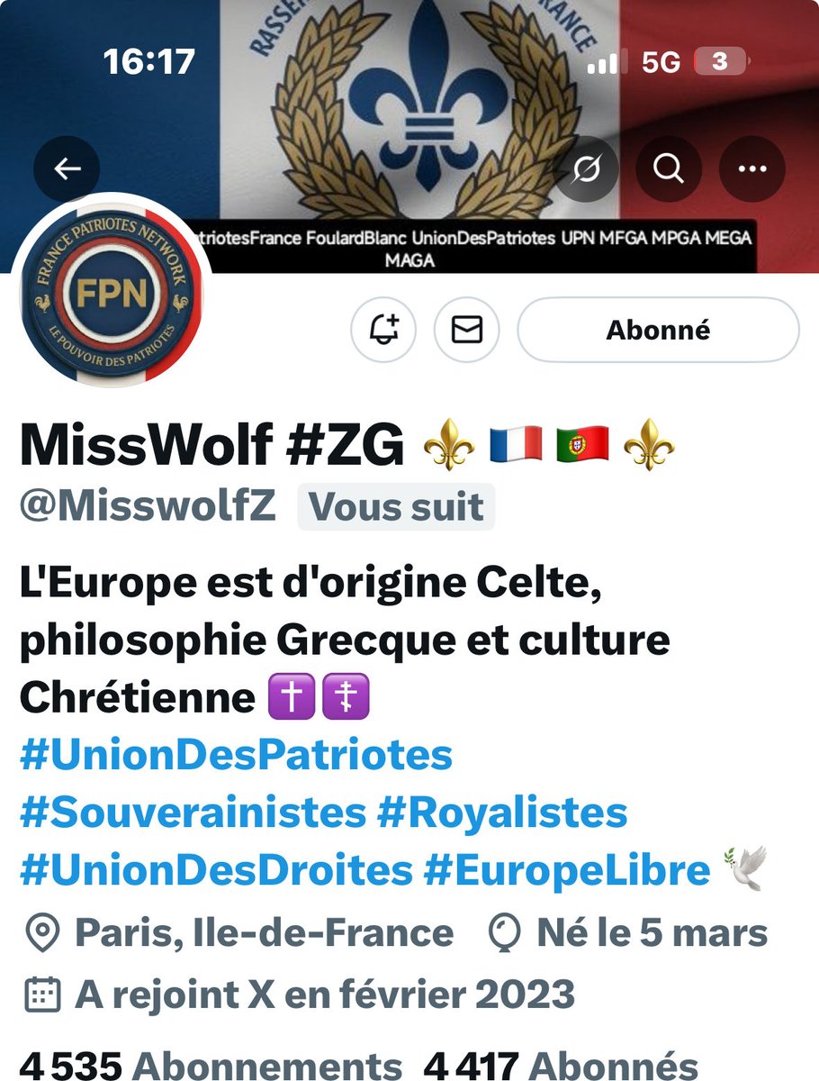 marcsplainter1's tweet photo. On se mobilise ensemble, encore et toujours, pour plus de visibilité et un grand soutien patriote !  
💙🤍❤️

Merci de suivre et faire suivre 👇

@MisswolfZ https://t.co/YC9QR1LATq