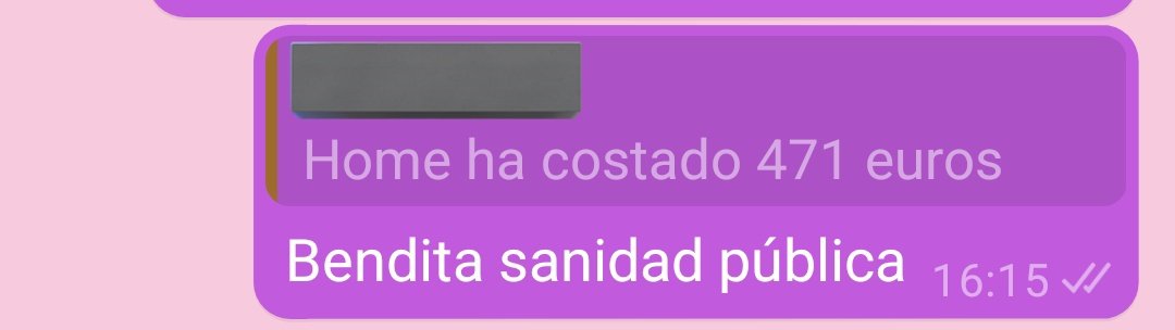 𝕃𝕒 ℙ𝕖𝕝𝕚𝕣𝕣𝕠𝕤𝕒 💜♀️ (@tamikarnaval) on Twitter photo La vacuna para la alergia de mi hijo cuesta 471 euros pero gracias a la sanidad pública vamos a pagar un total de 0 euros.
No votéis a partidos que quieran privatizarla. La vacuna para la alergia de mi hijo cuesta 471 euros pero gracias a la sanidad pública vamos a pagar un total de 0 euros.
No votéis a partidos que quieran privatizarla.