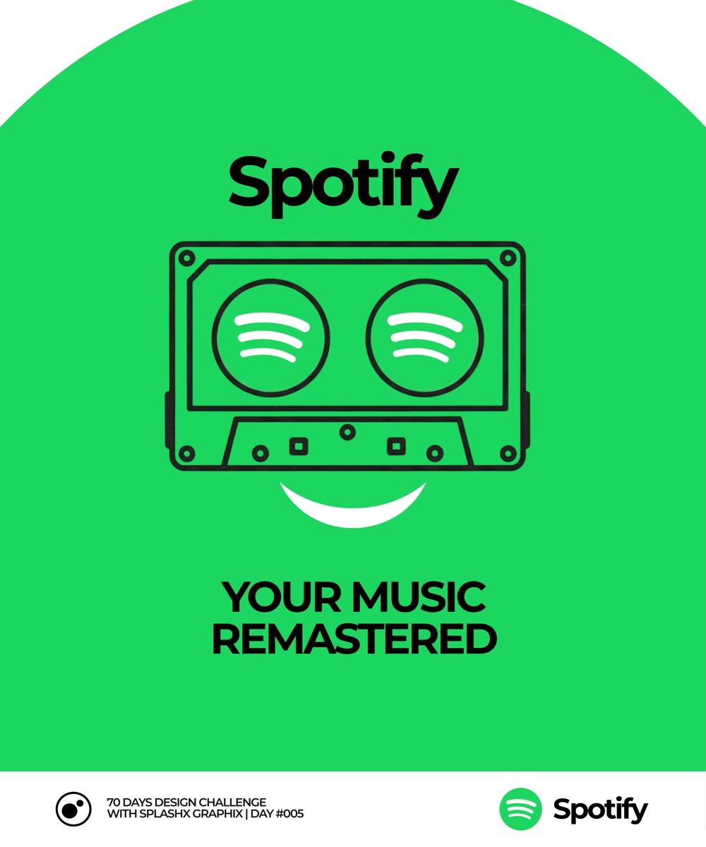 Today on Day 5 of #70DaysDesignChallengeSXG

We switch lanes to one of the music giants <a href="/Spotify/">Spotify</a> 
that have shift our focus from our shelves to a completely rebuilt  digital age, where every favorite old songs and brand-new artist are perfectly organized and instantly accessible.