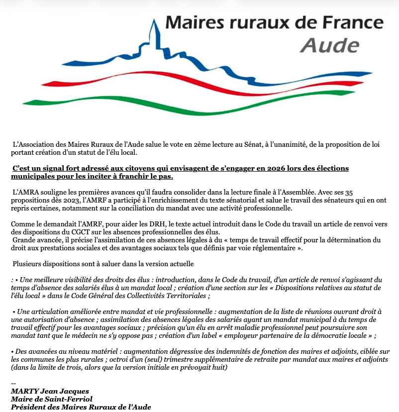 AMRA | Maires Ruraux de l'Aude tweet media