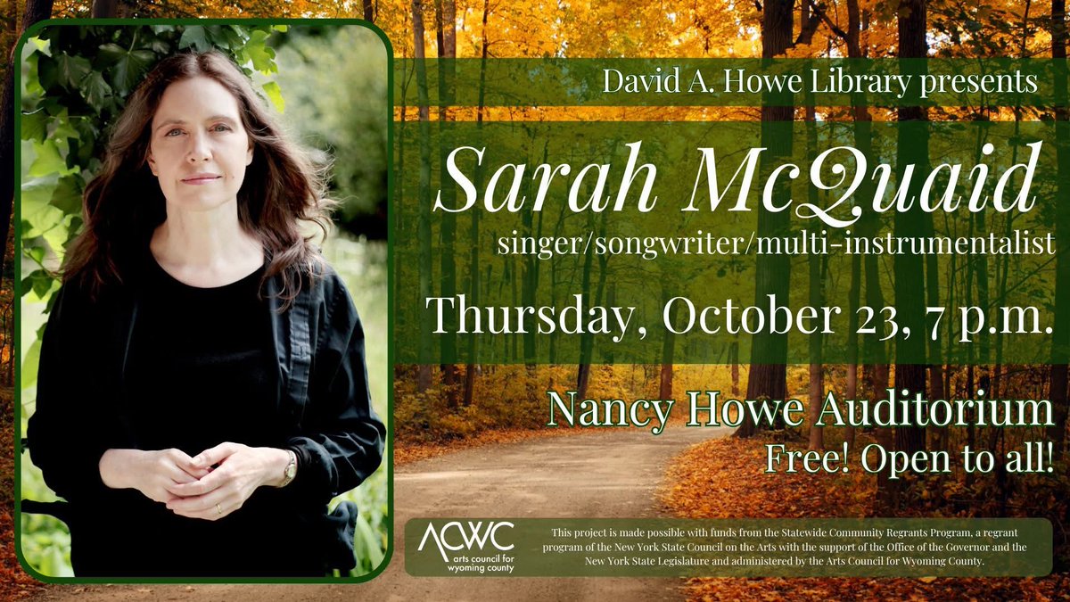 DAHoweLibrary's tweet image. We’ve got a special guest in the auditorium tonight! It’s @sarahmcquaid!