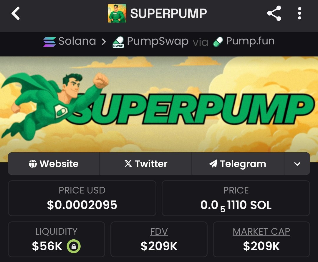 bullish_hunter1's tweet photo. #SUPERPUMP just surged from $31k to $209k! 🚀 7% gain in weeks! 📊 My TG’s calls nailed it — SUPERPUMP+ Polkadot ecosystem = profits! 💡DM me to get access &amp; ride the wave! 🌊 #crypto #solana #memecoin #blockchain #CryptoWins

afYdBUYrmUm9H3RU6rG99dZCJcewSbpettWLtUfpump https://t.co/TAhCQYETxQ