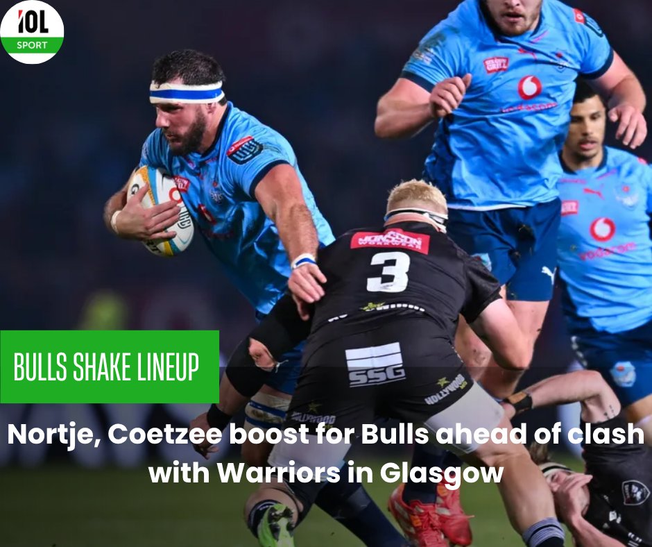 IOLsport's tweet image. The Bulls have made eight changes to their line-up for Friday’s United Rugby Championship fixture against Glasgow in Scotland.
#URC #BullsRugby #TeamChanges
Read on tinyurl.com/942s2r5x
