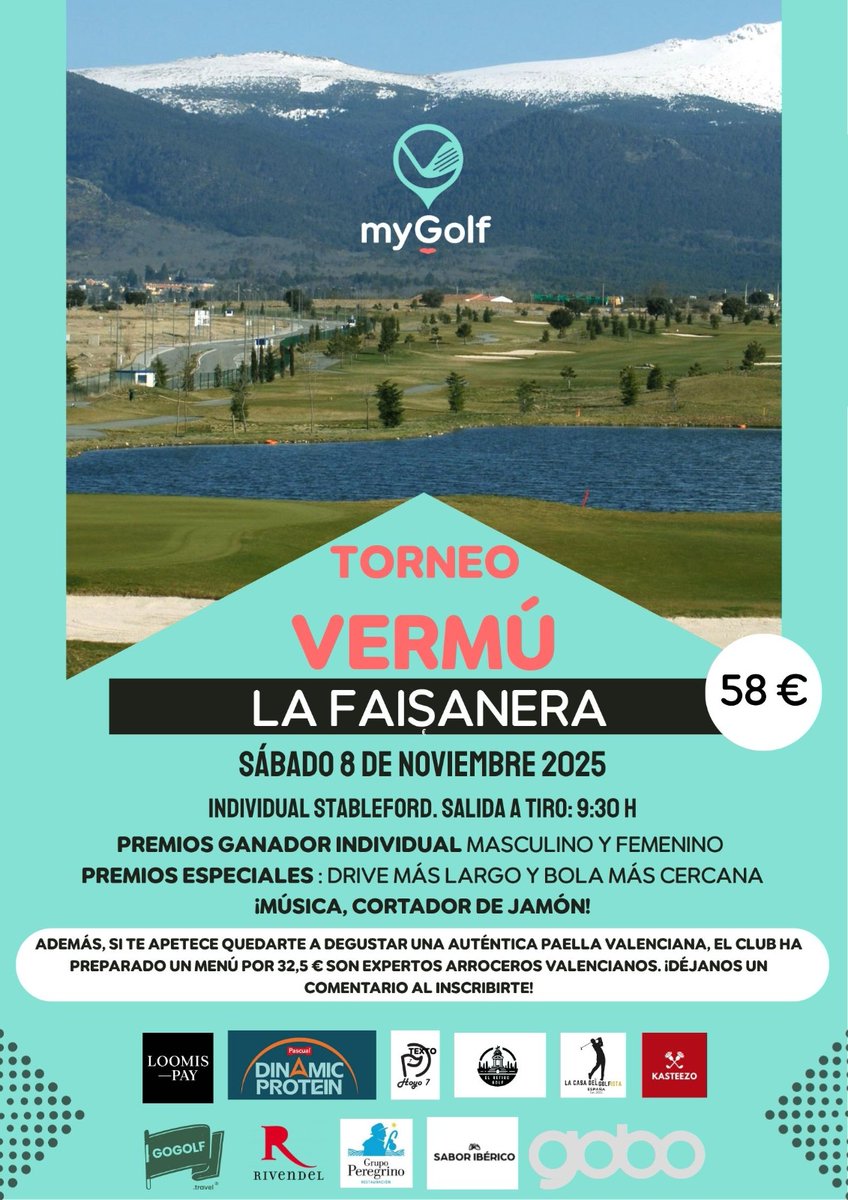 appmygolf's tweet photo. ¡Ups! 🤭 Lo hemos vuelto a hacer 🤪
El 8 de noviembre a las 09:30h te esperamos en La Faisanera (Segovia) para el Torneo Vermú. Cambiamos el vinito de la tarde por un buen vermú, con cortador de jamón y una deliciosa paella valenciana. https://t.co/mP6DqhQZoX