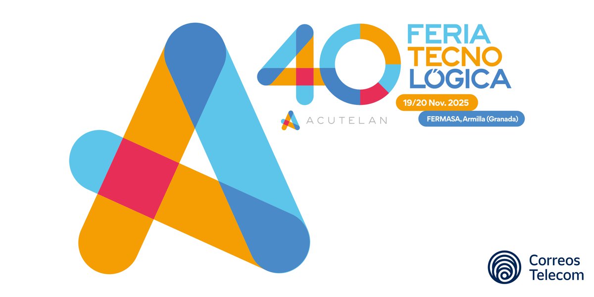 CorreosTelecom's tweet photo. ¡Ven a visitarnos a la Feria ACUTELAN!

¡Resérvate el día! 🚨

📍 ¿Dónde? 
Feria de Muestras de Armilla (Granada)

📆 ¿Cuándo? 
19 y 20 de Noviembre

🔎¿Stand? 146 - Correos Telecom

¡¡¡Te esperamos!!!

#correostelecom #acutelan2025 #feria #telecomunicaciones https://t.co/8Dnfn6p65S