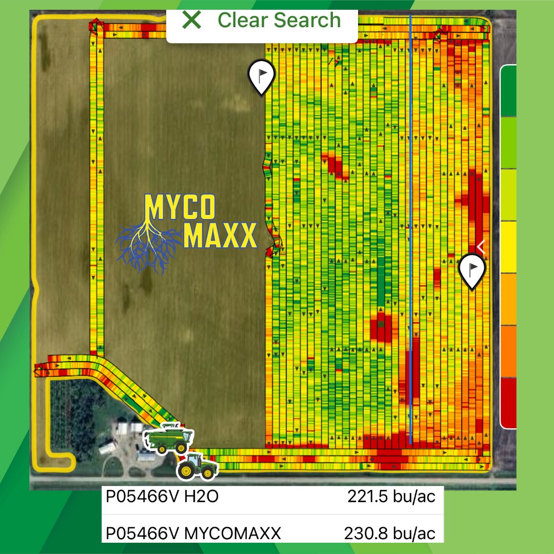 This just in from a great producer in South Dakota!  MycoMaxx can effectively expand root systems giving the plant the ability to bring in more nutrients and water from places normal roots can't reach.  This effectively decreases input cost by as much as $50-$100/acre adding huge