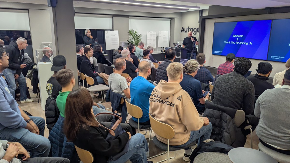 AWSUserGroupUK's tweet photo. Great time last night - thanks to all for coming! Big thank you to @sheenbrisals and Andrew Langhorn for two great talks!
#AWS #AWSCommunity #EventDriven #EventBridge #EC2 #Nitro #AWSCloud #DevOps https://t.co/aWoYSPe8vu
