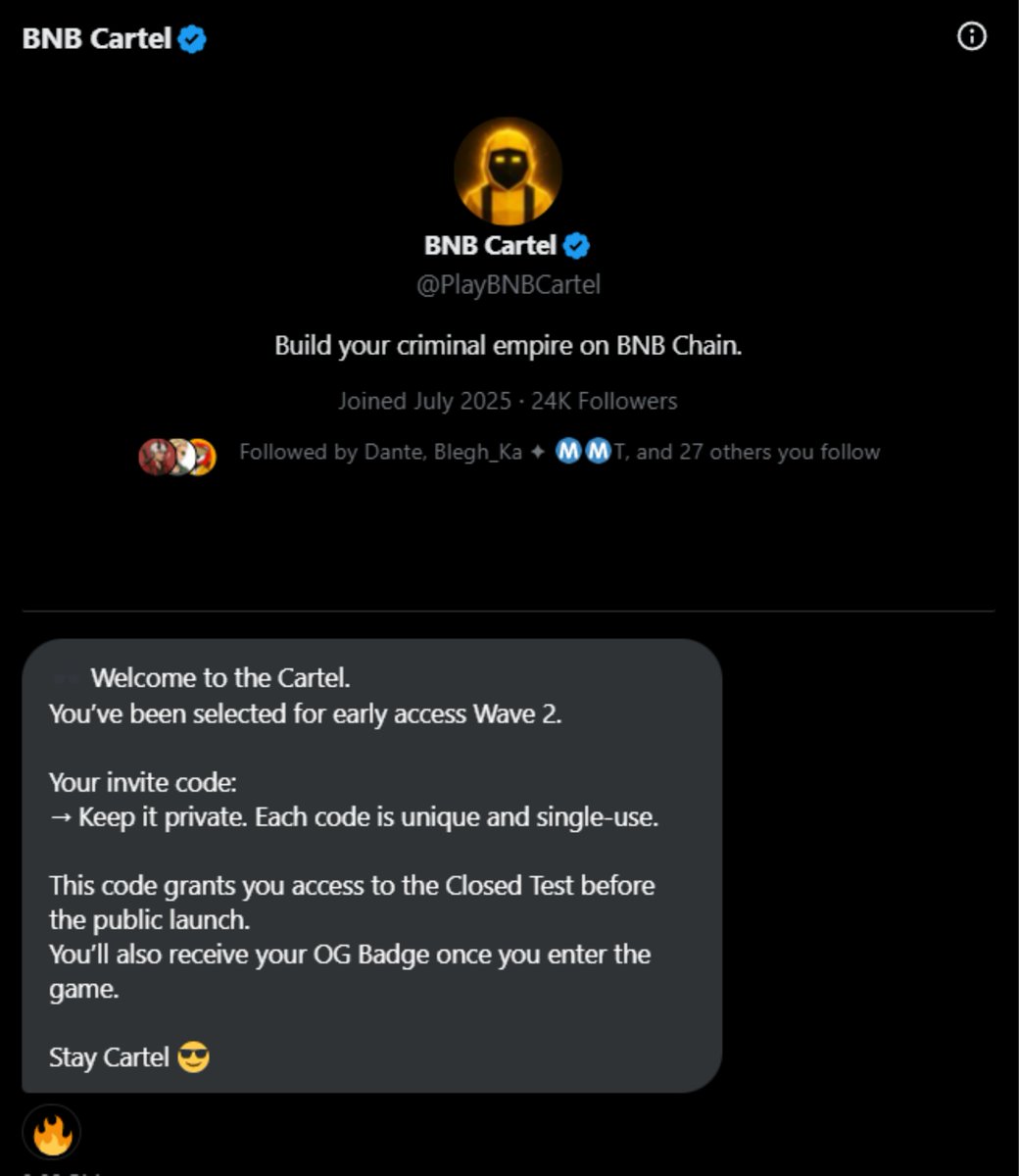 I’ve received the access code from <a href="/PlayBNBCartel/">BNB Cartel</a> 

Excited to see what surprises await inside 👀

The “Encrypted Cannabis Campaign” begins <a href="/BNBCHAIN/">BNB Chain</a>