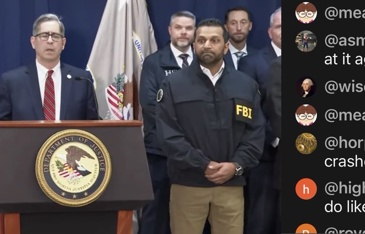 Forget the Epstein files. Kash Patel is in khakis and a navy FBI quarter zip talking bout Scary Terry's gambling.