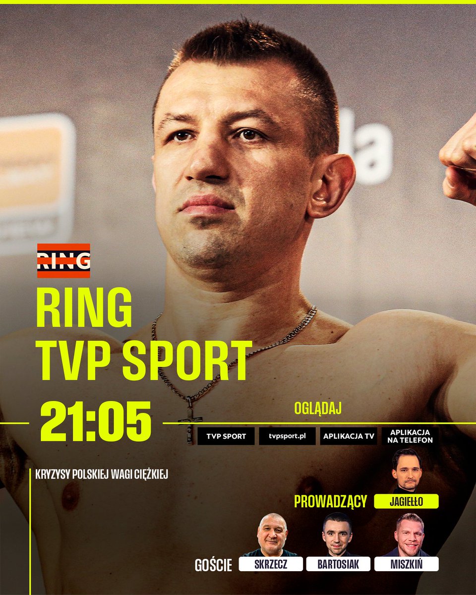 𝐓𝐑𝐀𝐍𝐒𝐌𝐈𝐒𝐉𝐀 📺

Zapraszamy na magazyn "RING". Paweł Skrzecz, Maciej Miszkiń oraz Kacper Bartosiak porozmawiają o tym, dlaczego nie doczekaliśmy się mistrza w królewskiej kategorii.

📲 OGLĄDAJ 👉 sport.tvp.pl/89442714/