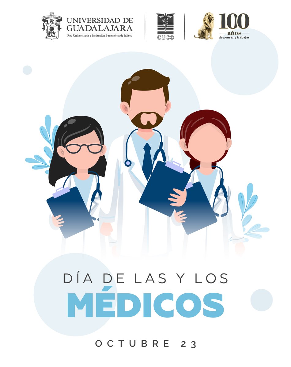 OficialCUCS's tweet photo. Hoy #CUCSConmemora el día de las y los médicos, reconociendo la vocación, entrega y compromiso de quienes dedican su vida a cuidar la salud y el bienestar de la sociedad. 👩⚕️👨⚕️
Gracias por su compromiso y por ser ejemplo de humanidad e inspiración. 🩺 https://t.co/7wD7yX0BKH
