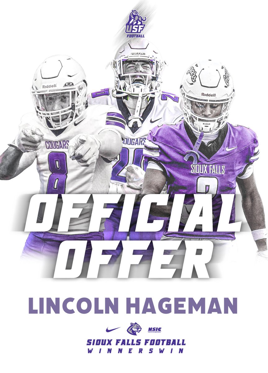 After a great conversation with <a href="/CoachGDutcher/">Coach Dutch</a> I am blessed to receive an offer from the University of Sioux Falls! <a href="/ErieTigersFB/">Erie High Football</a> <a href="/Gabe_Knapton/">Gabe Knapton</a> <a href="/GigerJeff/">Jeff Giger</a> <a href="/milehighprep/">MILE HIGH PREP</a> <a href="/Hageman_DM/">David Hageman, Ph.D.</a> <a href="/Coachharrison60/">Coach Harrison</a>