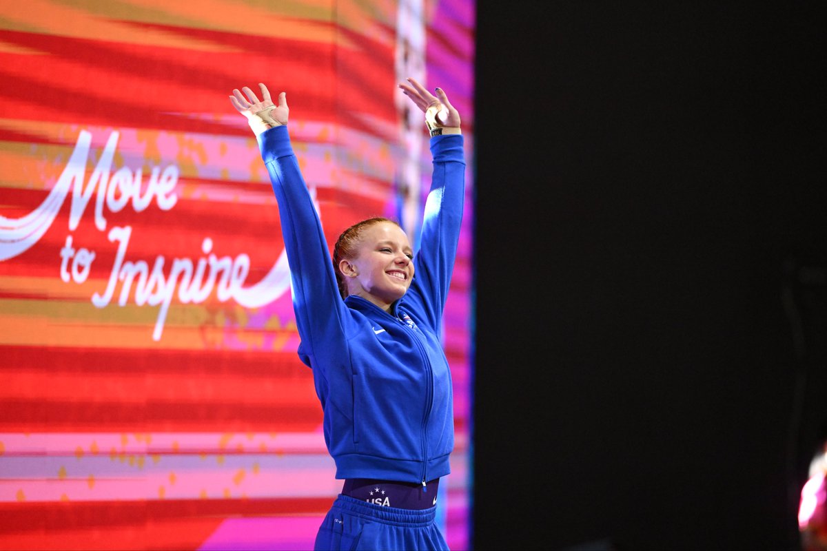 USAGym's tweet photo. A MOMENT FOR WORLD ALL-AROUND FINALIST, DULCY CAYLOR!

She finishes in 13th - including posting the third-highest score on Floor &amp; fourth-highest on Vault! Just the beginning for Dulce! 💜 https://t.co/cKqG9bVgcP