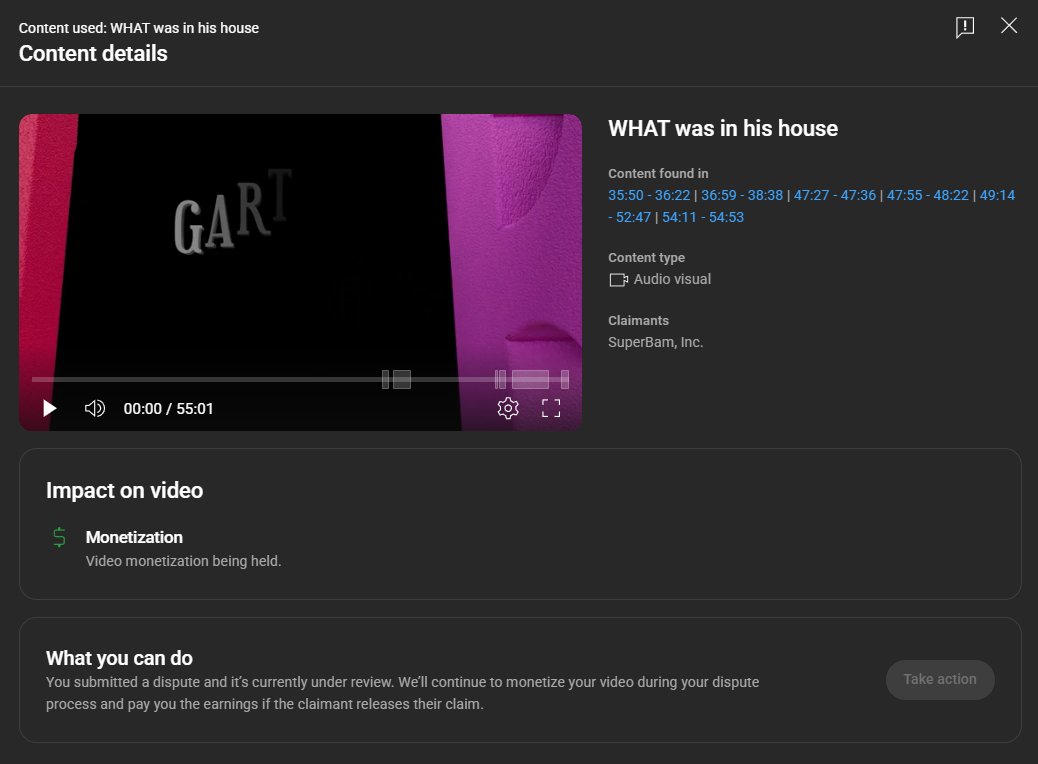 thewackyteen's tweet photo. Hey @TeamYouTube , I got multiple false copyright claims from SuperBam, Inc. on my Garten of BanBan 8 gameplay video.
The claim says “WHAT was in his house,” which isn’t in my footage.
I filed a dispute but got more false matches after editing. Please help. 🙏
#YouTube #Copyright https://t.co/hz4e8q34I3