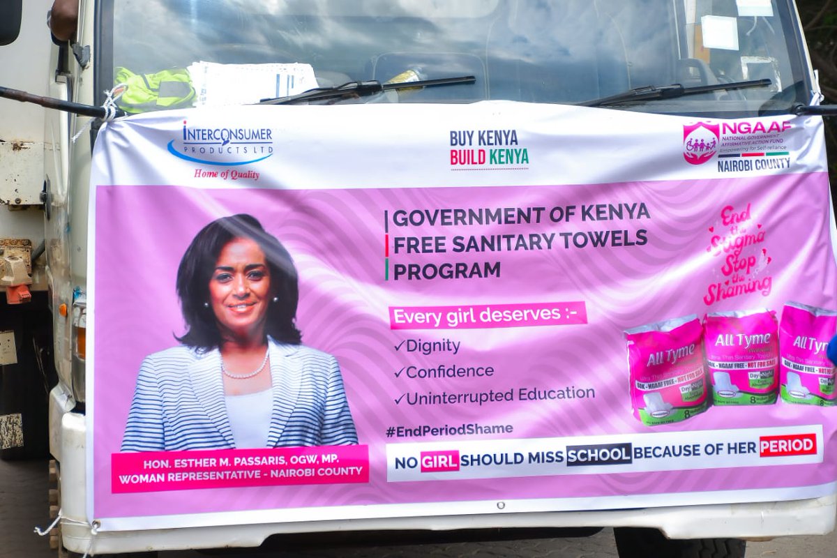 EstherPassaris's tweet image. Today, we flagged off the distribution of free sanitary pads across all the Sub-County offices in Nairobi County! 

The sanitary towels will be distributed to girls in primary and junior primary schools across Nairobi County to ensure no girl misses school or faces embarrassment…