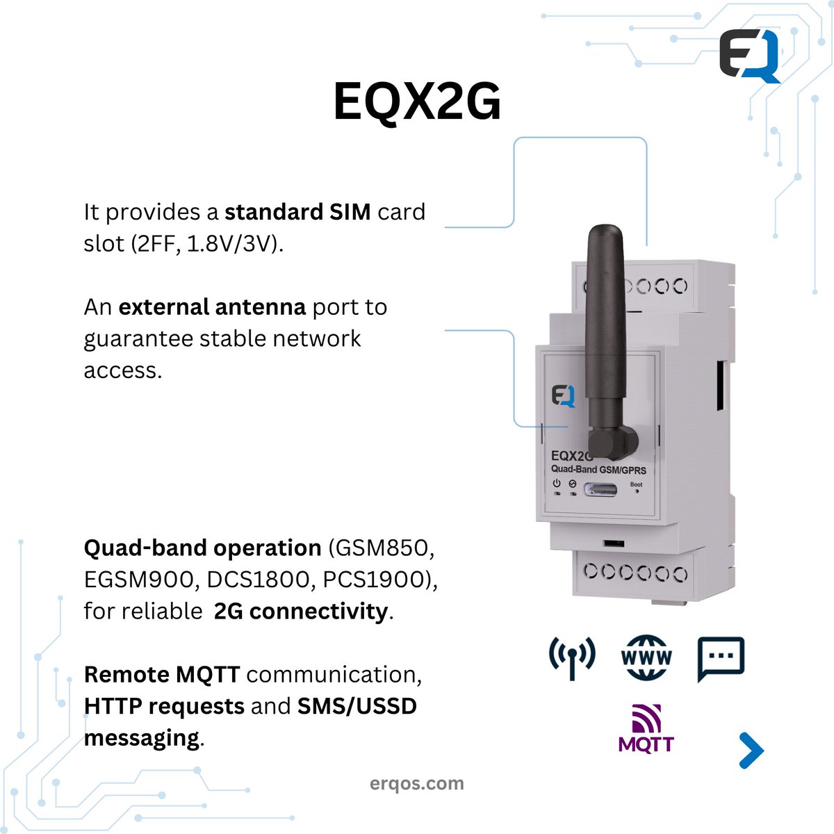 eqsp32's tweet image. 🚀 Introducing EQX2G — Quad-Band Cellular Expansion for EQSP32.
Stay connected — anywhere.

🔗 Learn more: erqos.com/product/eqx2g/

#Erqos #EQSP32 #EQX2G #IIoT #IndustrialAutomation #SmartFactory #EdgeComputing #GSM #GPRS