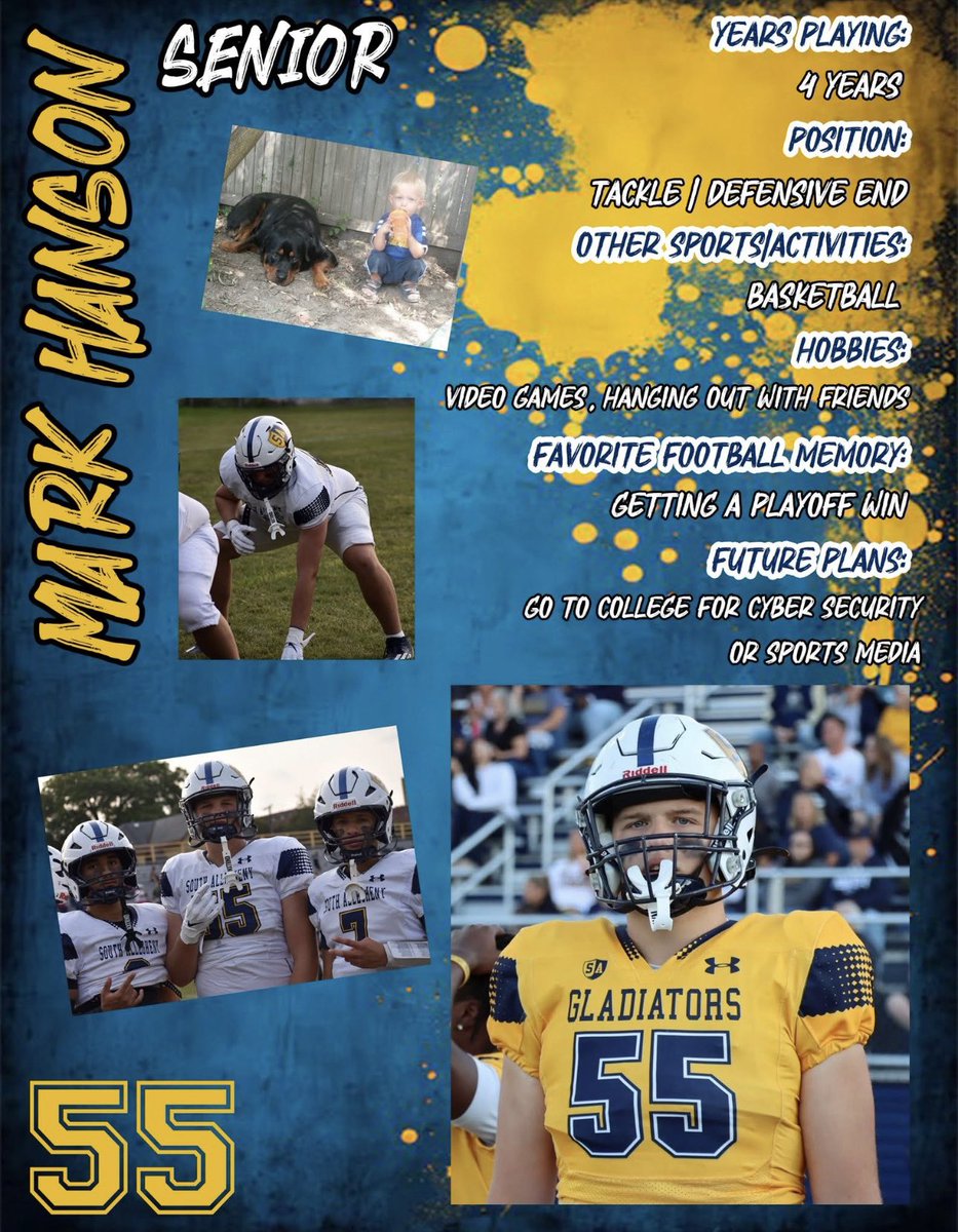 ⭐️ Senior Spotlight Day #4⭐️

Introducing our next senior: Markus Hanson
