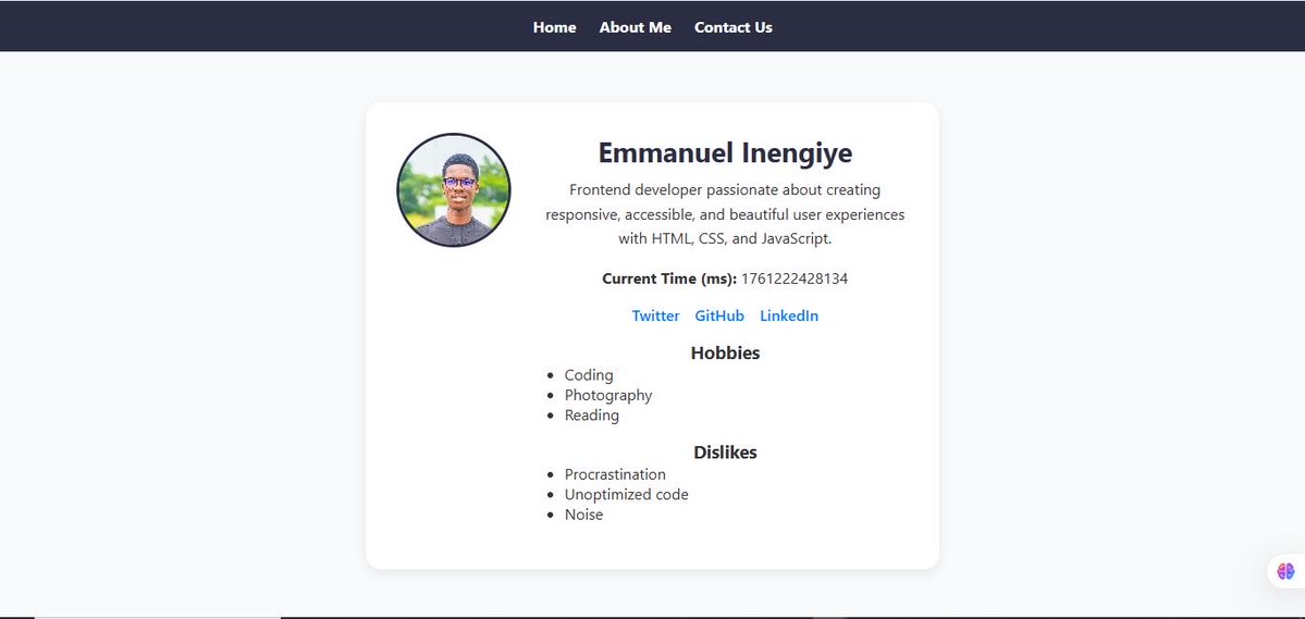 Inengs56's tweet image. Just completed Stage 1 of #HNG13 🚀
Clean code, clean design — onward to Stage 2!
#FrontendDev
Live: hng-stage0-profilecard.netlify.app