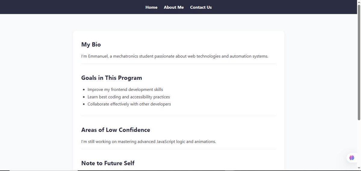 Inengs56's tweet image. Just completed Stage 1 of #HNG13 🚀
Clean code, clean design — onward to Stage 2!
#FrontendDev
Live: hng-stage0-profilecard.netlify.app