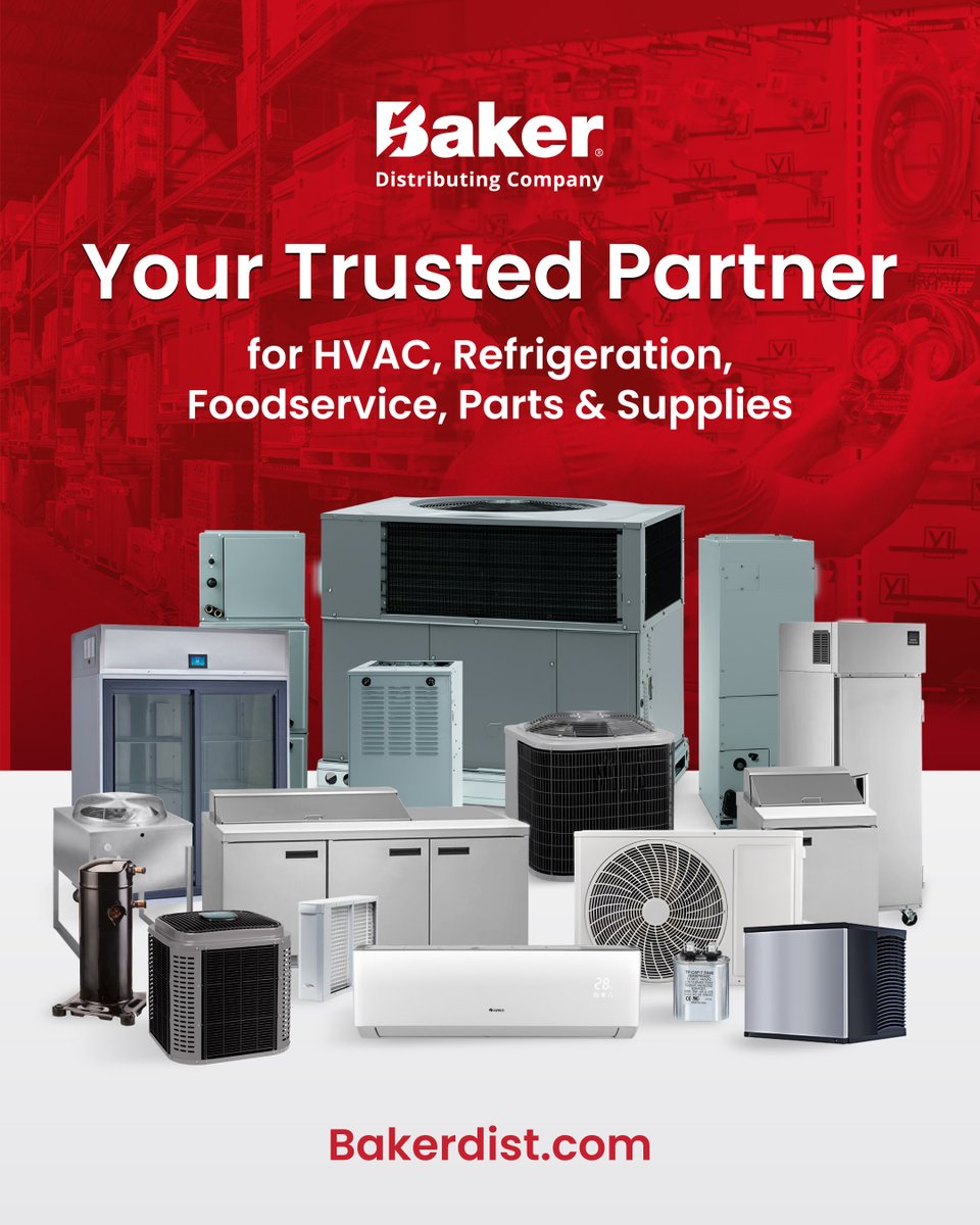 BakerDist's tweet image. Baker is the preferred choice in HVAC, Refrigeration and Foodservice equipment, parts and supplies distribution. We are proud to have the opportunity to serve you. Learn more: bakerdist.com/about  #BakerDistributing #HVACRpros
