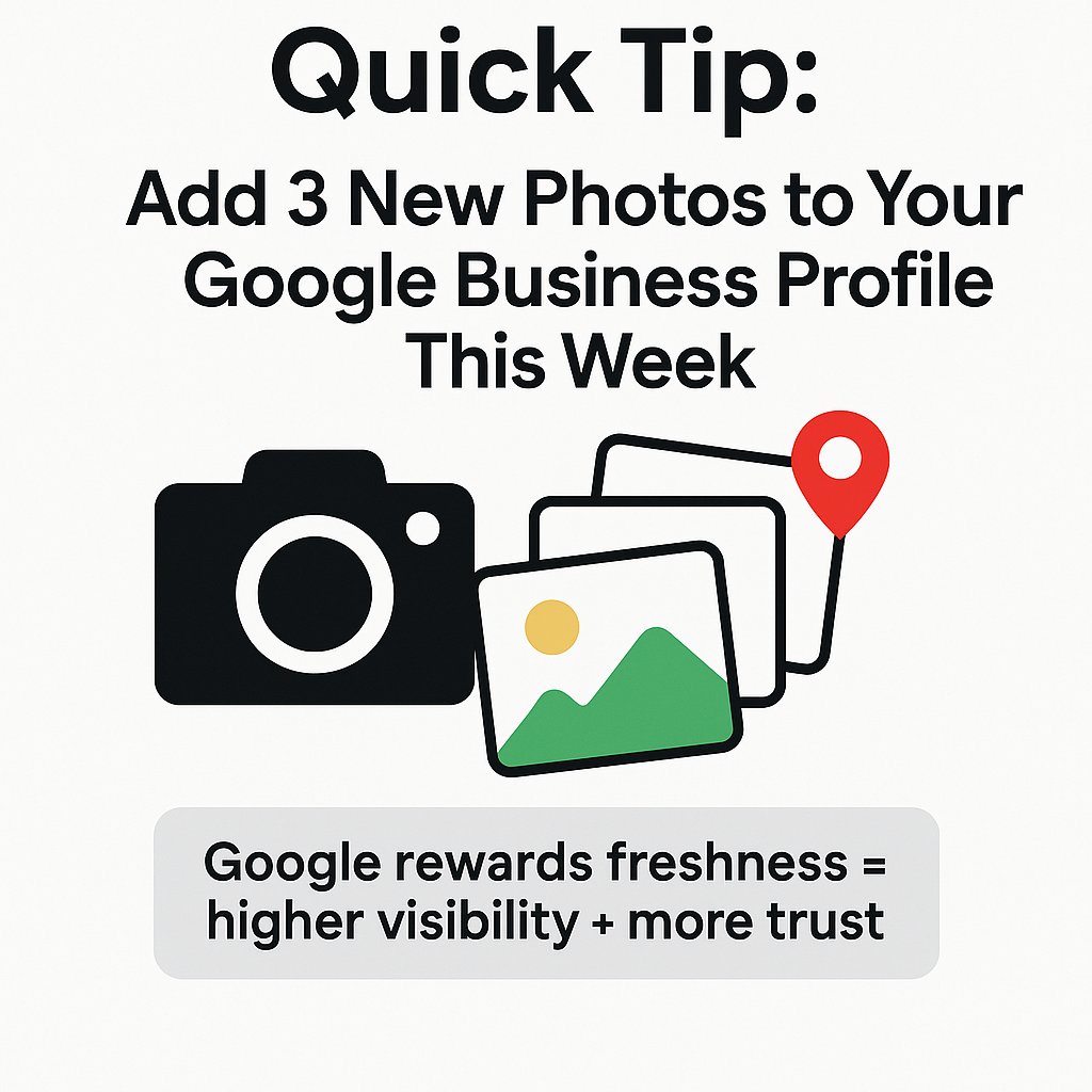 RedSkyBiz's tweet image. 📸 Quick tip: Add 3 new photos to your Google Business Profile this week. Fresh content = higher visibility + more trust. Google rewards activity — and customers do too. 🚀
👉 redskybizsolutions.com | linktr.ee/RedSkyBiz

#LocalSEO #SmallBusiness