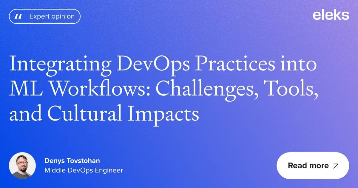 In our latest interview, Denys Tovstohan explores how integrating DevOps practices into machine learning workflows can help teams tackle the unique challenges of ML projects. 

🧷Read more: buff.ly/vS9F45R

#DevOps #MLOps #machinelearning