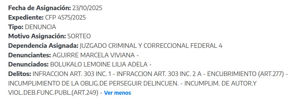 Javier Smaldone (@mis2centavos) on Twitter photo 🔴 ÚLTIMO MOMENTO
Denuncian a <a href="/lilialemoine/">Lilia Lemoine 🍋</a> por operaciones financieras irregulares y encubrimiento en relación con el caso Fred Machado. 🔴 ÚLTIMO MOMENTO
Denuncian a <a href="/lilialemoine/">Lilia Lemoine 🍋</a> por operaciones financieras irregulares y encubrimiento en relación con el caso Fred Machado.