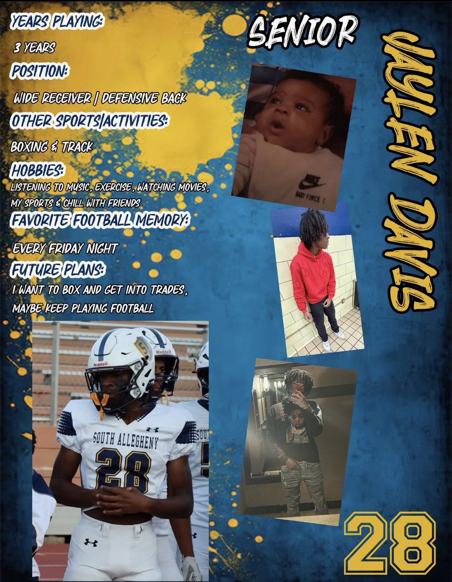 ⭐️ Senior Spotlight Day #4⭐️

Introducing our next senior: Jaylen Davis