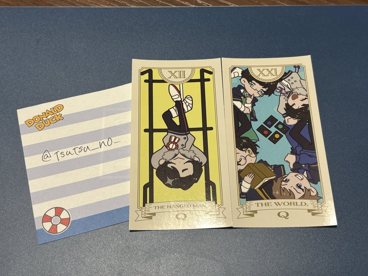 tsutsu_no_'s tweet photo. @0
 #QKグッズ交換中
タロット風ステッカー ボイスラリー特典 買取 交換

【譲】画像 ⅩⅡ、ⅩⅩⅠ
【求】同種 Ⅲ、ⅩⅢ、ⅩⅩ または買取(金額ALT記載)

25日夕方頃手渡し>>都内手渡し(要相談)>郵送

検索から気軽にお声かけください https://t.co/EI8UwwASzx