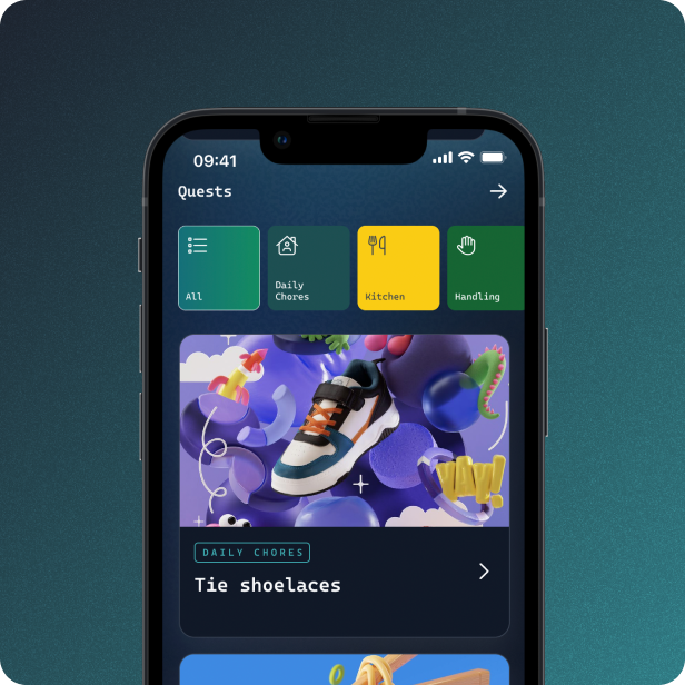 日々の家事クエストを表示する SeeSaw アプリのインターフェース