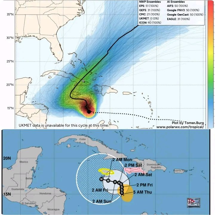 Yanet_SNTCTunas's tweet photo. Melissa será huracán CATEGORÍA 4–5 y modelos confirman impacto DIRECTO en Cuba 
La tormenta tropical continúa intensificándose rápidamente sobre aguas muy cálidas del Caribe y todo indica que en los próximos días se convertirá en huracán de gran intensidad
#PreparadosYAlertas https://t.co/h7qHPoKs3K