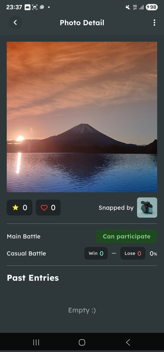 yamasanph's tweet image. フレンドバトルの写真探している時にカラーフィルター警察と富士山警察が発狂しそうな写真見つけました。
出来心です。
 #SNPIT