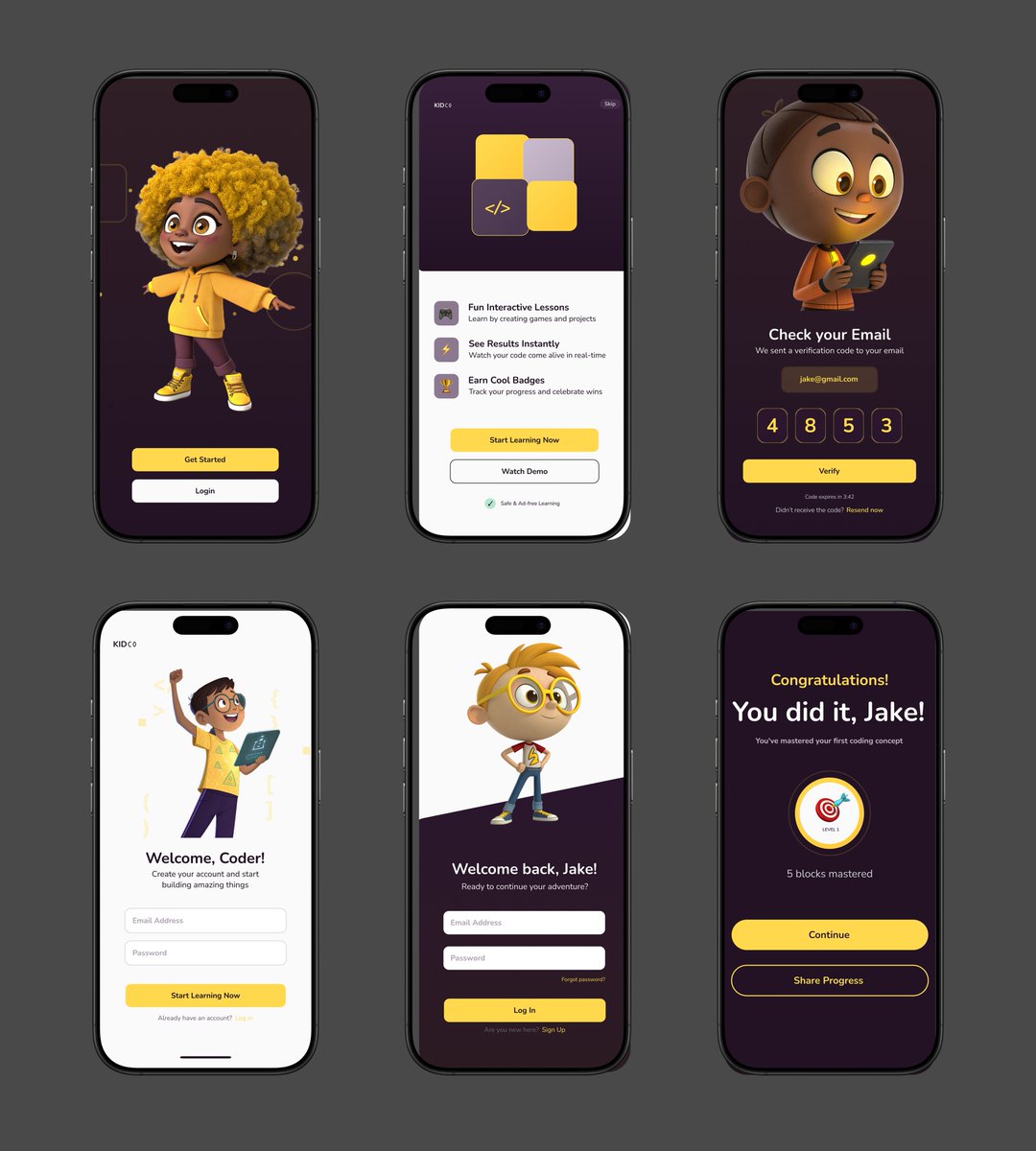 luchedesigns's tweet image. Hello designers and devs, tech bros and tech sis 😃
I’ve been working on a kids’ coding app, Kidco, with @hnginternship
Its vibe is playful, minimal, and fun. What do you think? 🙂
