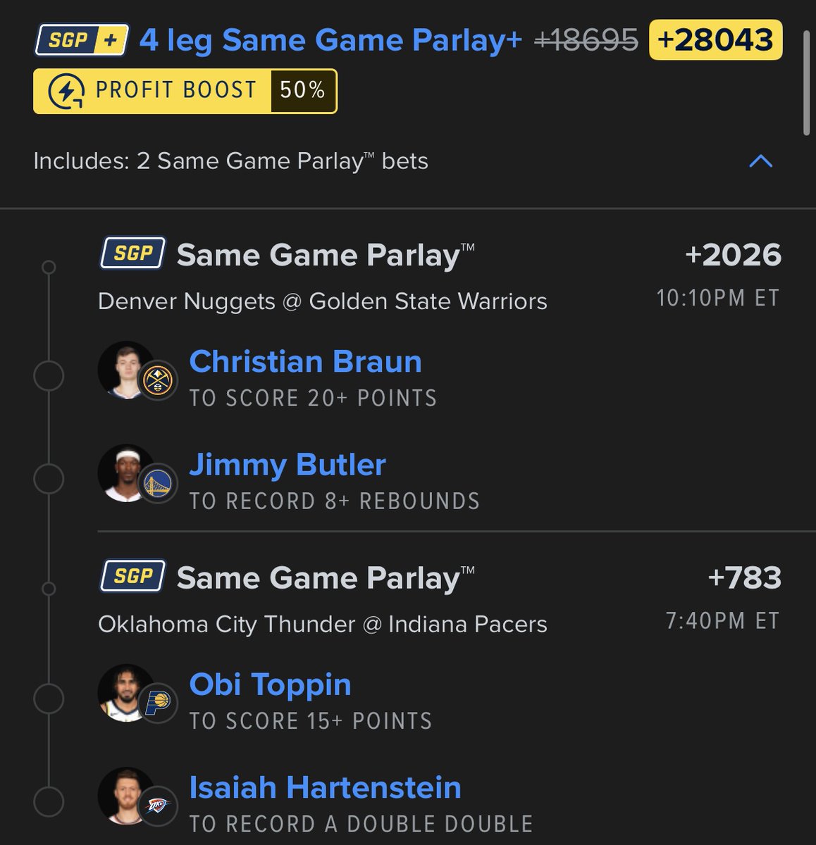 THURSDAY #NBA 🏀 BOOSTED LOTTO 🔥

LIKE for $200 if we cashhh 💸

#GamblingX