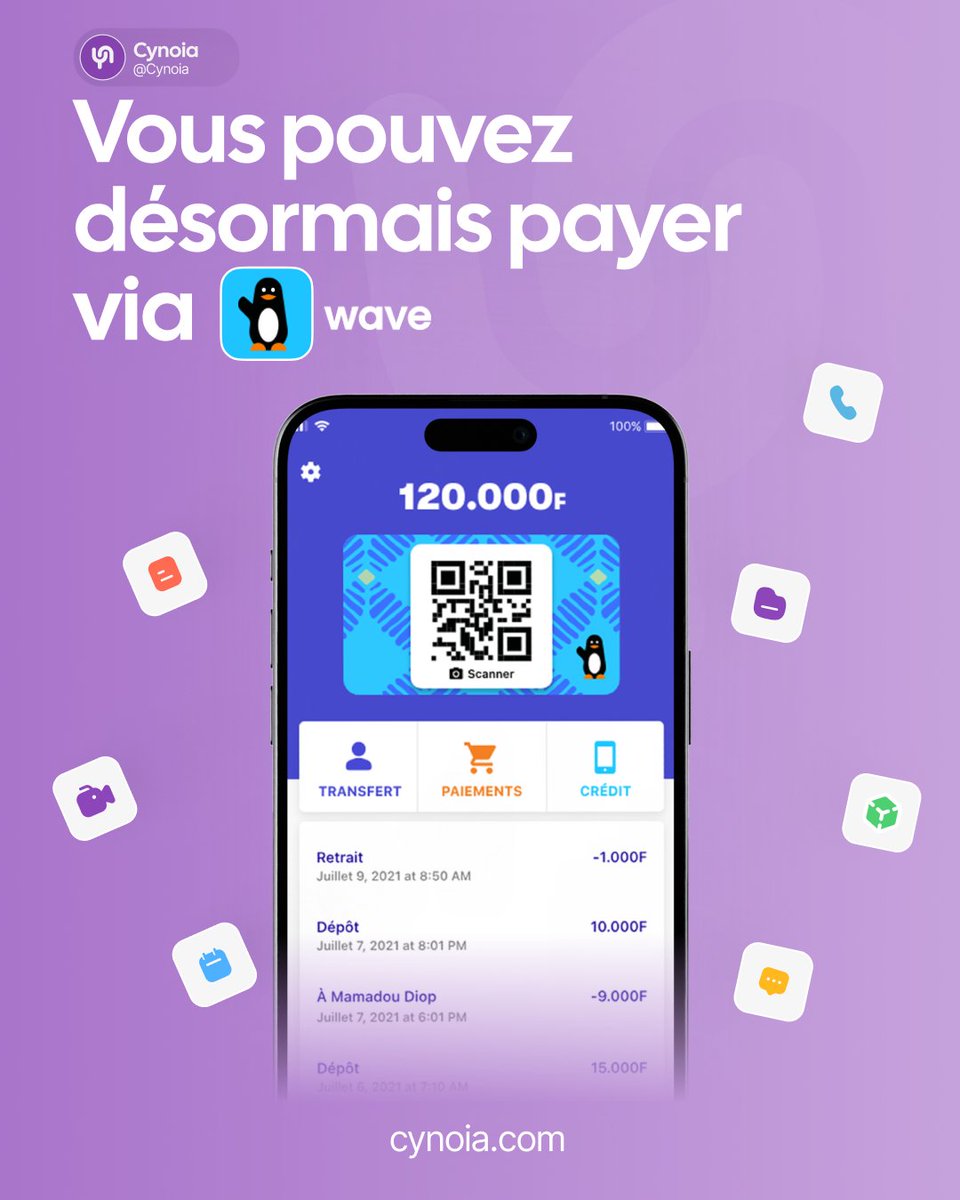 cynoia's tweet photo. Vous avez parlé, nous avons écouté !
Parce que votre satisfaction est notre priorité, vous pouvez désormais régler vos services Cynoia via Wave Mobile Money ! 📱
Cette nouvelle option de paiement répond directement à vos demandes pour rendre notre solution encore plus accessible. https://t.co/F5m2Qg68AA