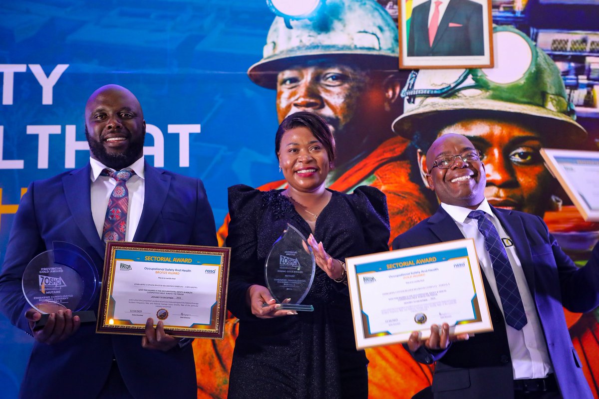 ZCDC_official's tweet photo. #Safety Champions 

ZCDC lived up to its sacrosanct value of zero-harm when it scooped the Gold and Bronze accolades during the NSSA Safety and Health at Work Conference and Awards ceremony  held in Victoria Falls yesterday. 

#ZeroHarmIsOurValue https://t.co/hvzJ4So72r