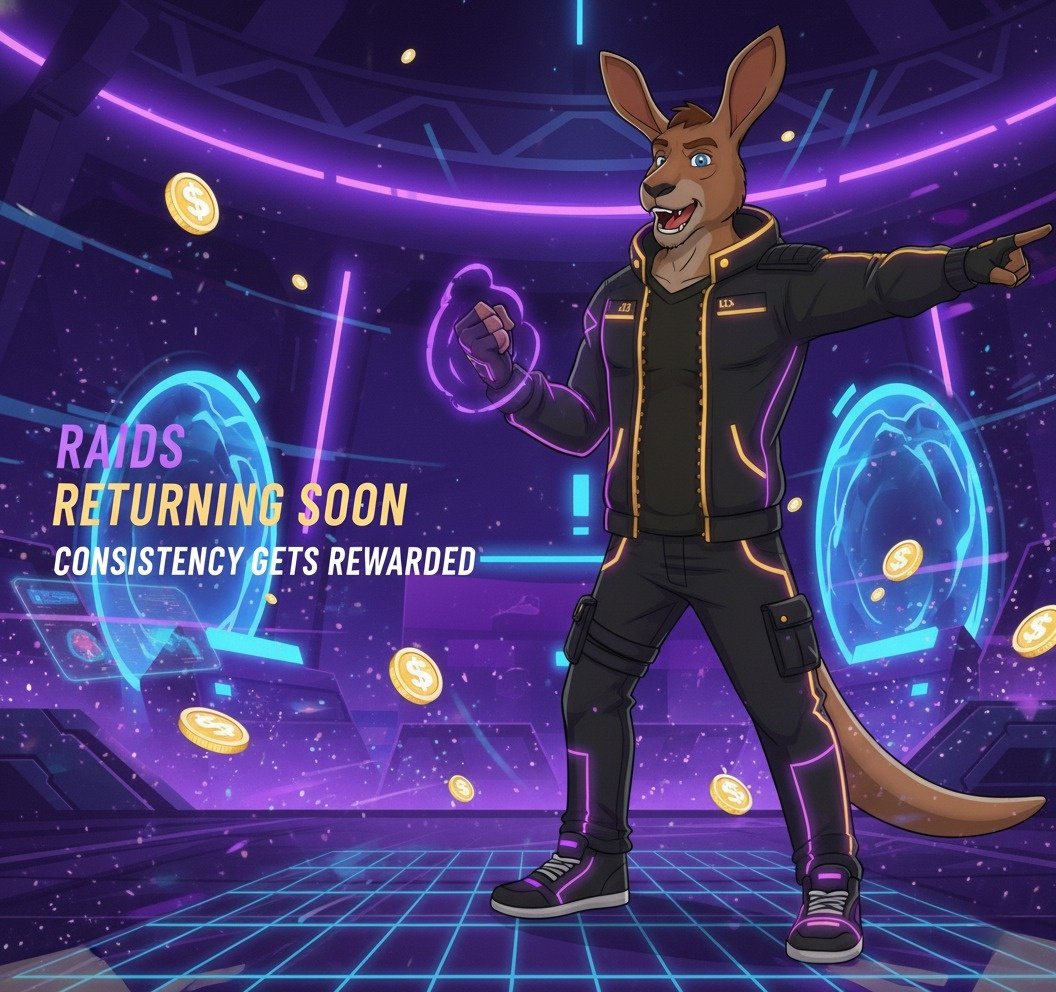 Community Update⚔️

Raids are returning soon, and the energy is about to rise again🔥

The most consistent raiders will be rewarded. So stay active, and make every post count. 💪

More updates are coming soon 🚀