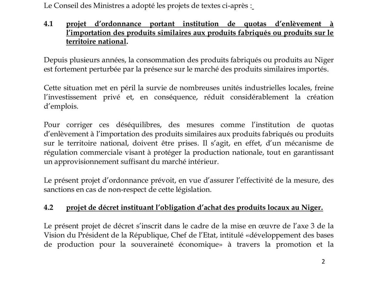 #Niger 

Cette directive aurait dû être prise par la renaissance, ce qui aurait sauvé des centaines de PME