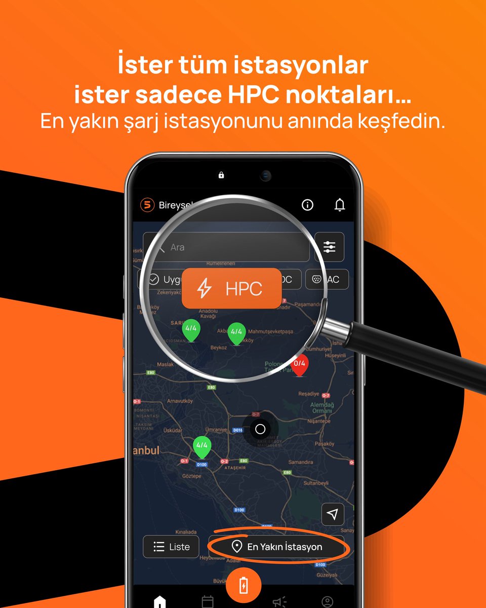 Tek dokunuşla en yakın şarj istasyonunu bulmak artık çok kolay!

5 uygulamasına eklenen “En Yakın İstasyon” butonuyla bulunduğunuz konuma en yakın noktayı anında görebilir, yolculuklarınızı kesintisiz sürdürebilirsiniz.