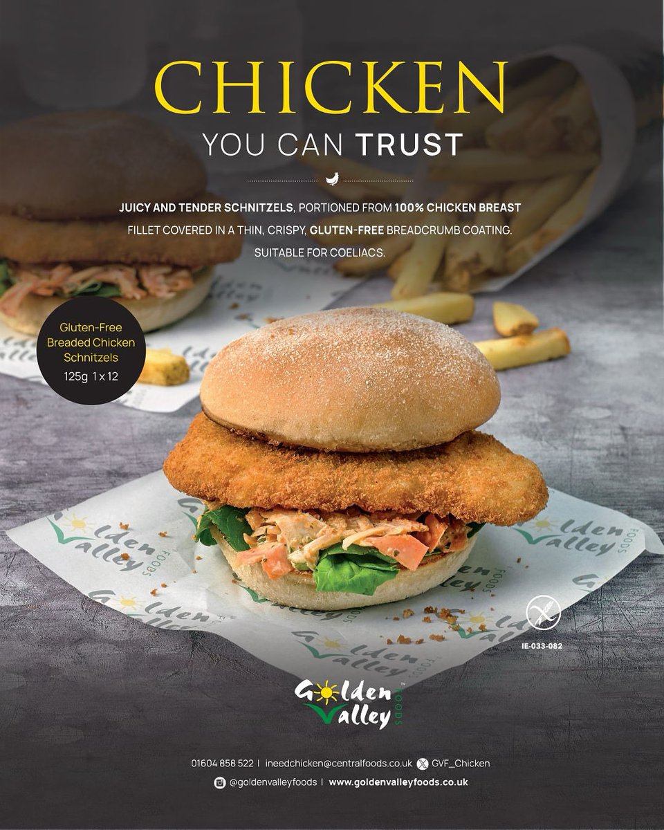 Chicken you can trust @centralfoods @goldenvalleyfoods 
Juicy and tender schnitzels portions from 100% chicken breasts for more information click here&gt;&gt; library.myebook.com/FryMag/fry-oct…

#chicken #winnerwinnerchickendinner🍗 #chickenrecipes #chickenwings #chickenfriedsteak #fish #chips