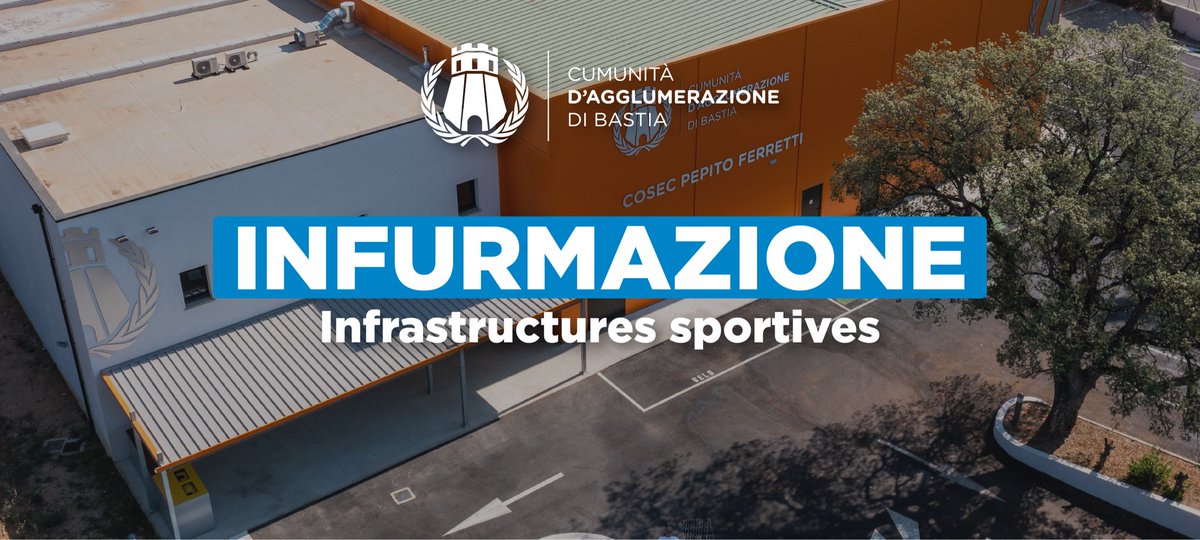 #Infurmazione 🟠💨

En raison de la tempête Benjamin annoncée plaçant la Corse en vigilance orange pour « vents violents », la CAB vous informe que ses équipement sportifs seront 𝗳𝗲𝗿𝗺𝗲́𝘀 𝗮𝘂 𝗽𝘂𝗯𝗹𝗶𝗰 𝗮̀ 𝗽𝗮𝗿𝘁𝗶𝗿 𝗱𝗲 𝟭𝟴𝗵𝟬𝟬.

💨 Nous vous rappelons que des