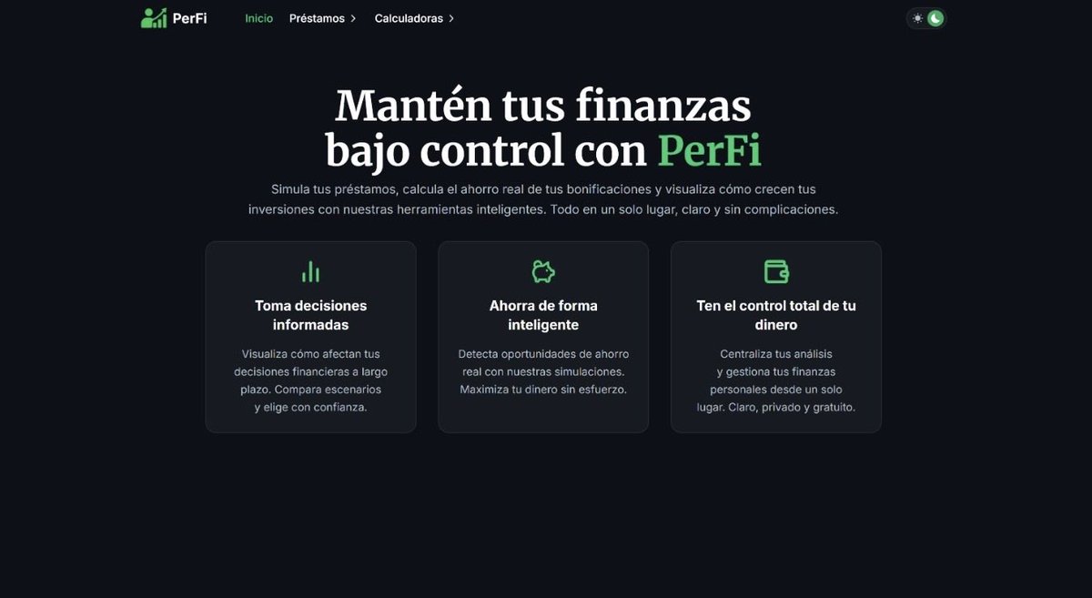itsgalvest's tweet photo. 💡¿Cuántas veces has buscado una calculadora para hacer tus cuentas personales y has acabado en un excel cutre o en una web llena de errores?

Ese fue uno de los motivos que me ha llevado a crear PerFi.

Una plataforma donde he reunido todas las herramientas que uso a menudo, con un diseño atractivo, claro y fácil de usar.

Dentro encontrarás:
• 📈 Simuladores de interés compuesto 
• 💸 Calculadoras y tablas de amortización 
• 💰 Calculadora de salario neto
• 🏦 Herramientas para calcular si compensa una bonificación hipotecaria

🎯 Todo en un solo lugar, de forma clara y totalmente gratis.
Diseñada para que ahorres tiempo y tomes decisiones informadas, sin pelearte con fórmulas ni excels.

Y esto es solo el principio. Seguiré actualizándola y añadiendo nuevas herramientas.

Y tú, ¿qué herramienta echas en falta?

🔗 Tenéis el link en el siguiente post👇