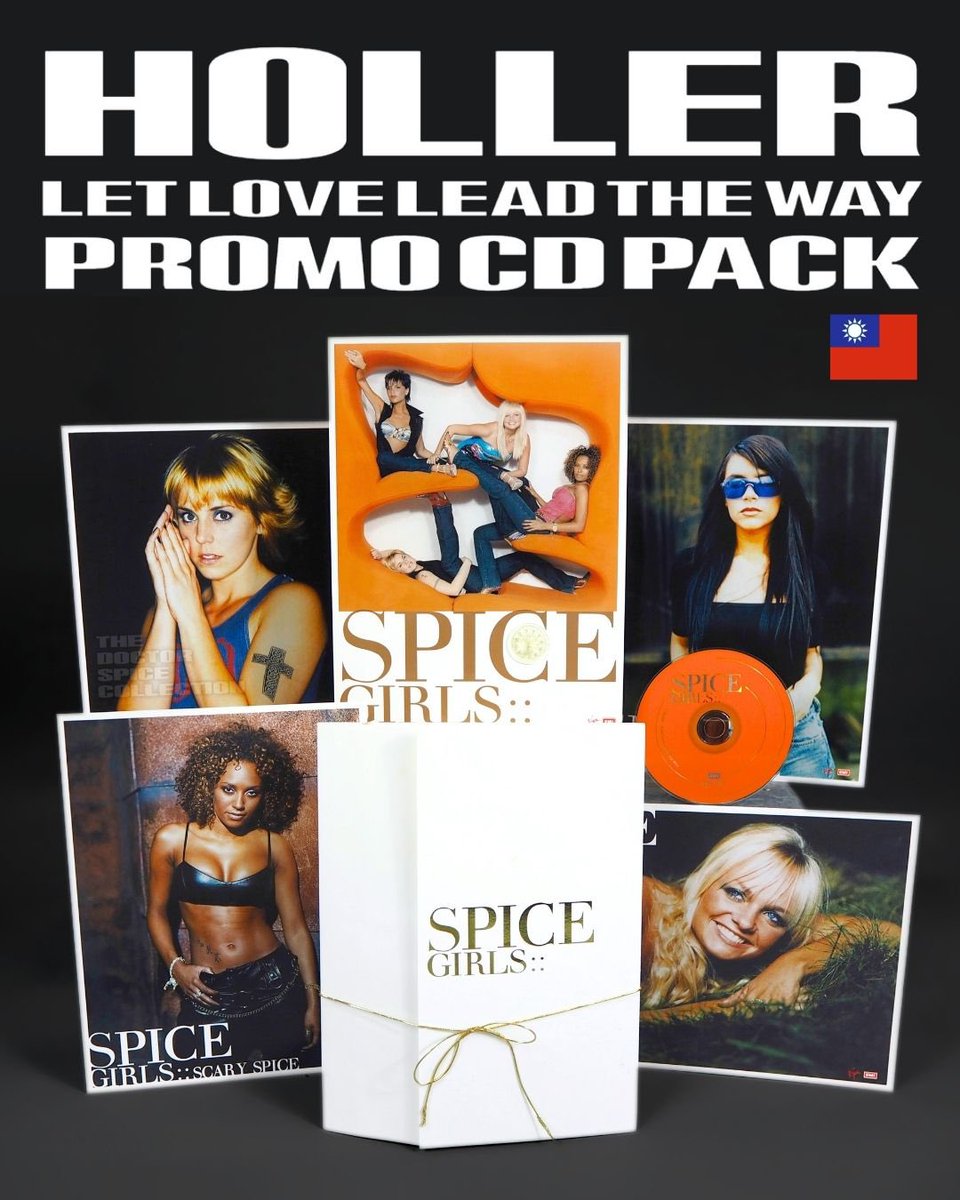 Happy 25th Anniversary to <a href="/spicegirls/">Spice Girls</a> for ‘Holler’/‘Let Love Lead The Way’! 🩷✌🏼

This Taiwanese promo pack is featured in my rare items video here: youtu.be/PZSeSSd7NRI?si… #Holler25 #Forever25