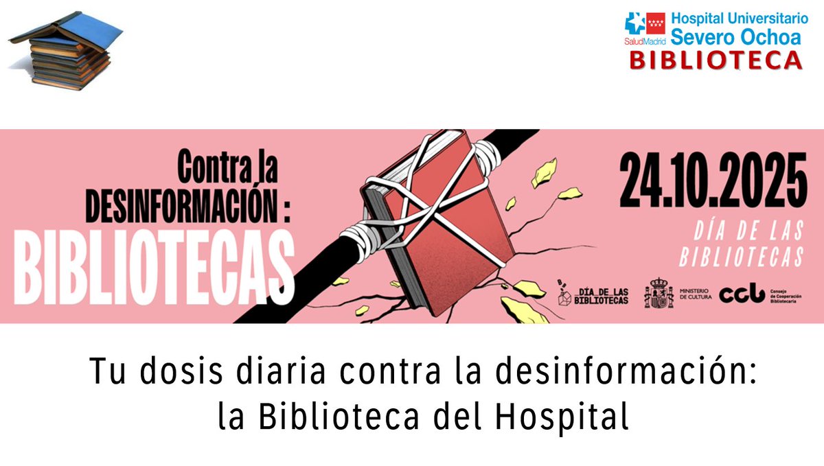 ¡Menuda semanita!
22/10 
-sesión general: #InteligenciaArtificial y #Bibliotecas
-#PaseosSaludables para celebrar el #DíaDeLosMayores con <a href="/AytoLeganes/">Ayuntamiento de Leganés</a> 
23/10 
-sesión en Anatomía Patológica
24/10
-#DíaDeLasBibliotecas: todo preparado para desearte un dulce día...