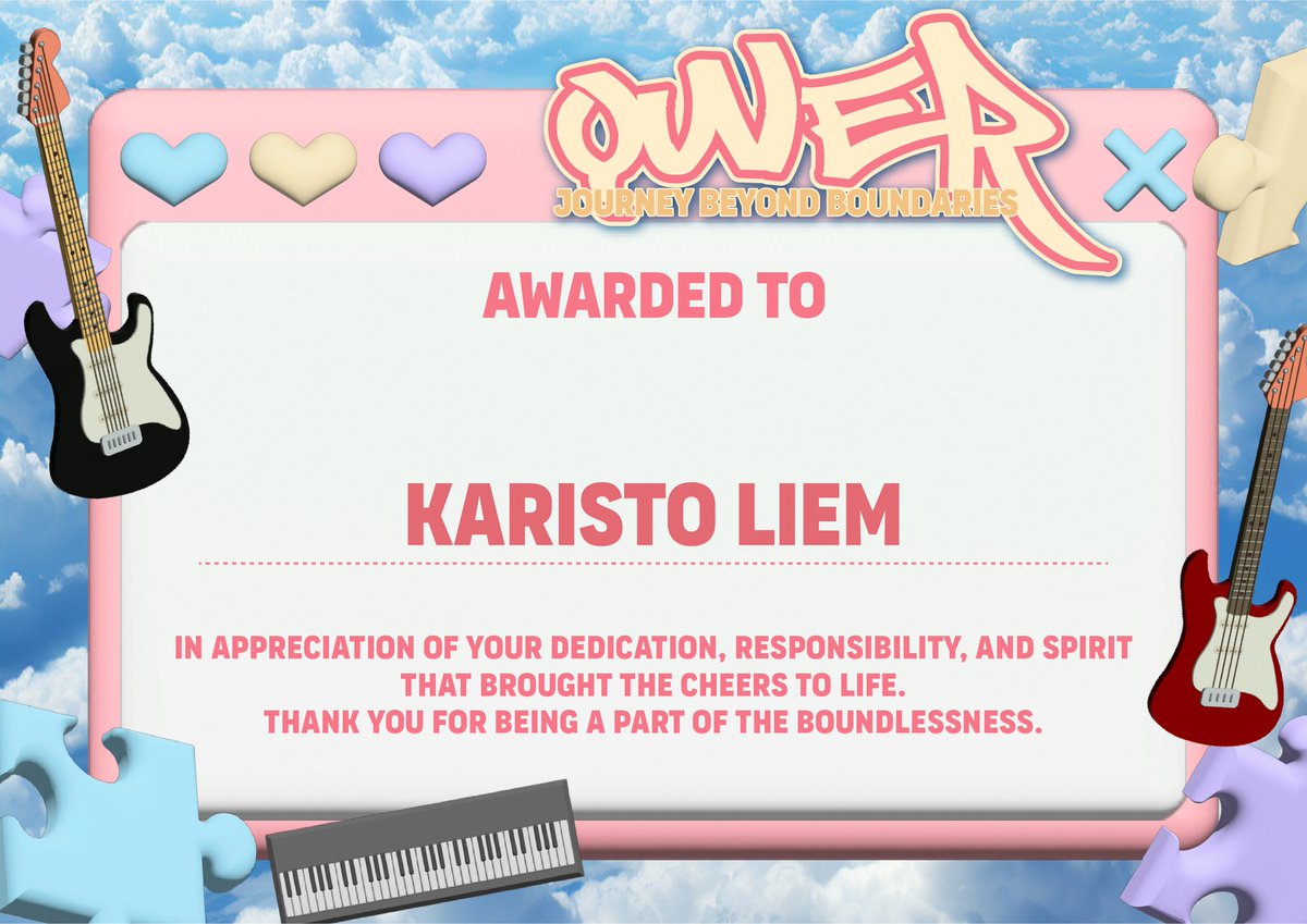 ㅤㅤ
☁️ Tick-tack . . the clock ticks and this day sparkles in soft colors! I, Karisto Liem from 𝑪𝒍𝒐𝒖𝒅 𝑻𝒓𝒆𝒂𝒕, am happily a part of 𝗤𝗪𝗘𝗥: 𝗝𝗼𝘂𝗿𝗻𝗲𝘆 𝗕𝗲𝘆𝗼𝗻𝗱 𝗕𝗼𝘂𝗻𝗱𝗮𝗿𝗶𝗲𝘀. Every puzzle piece turns into a rainbow of memories. ♡
ᅠᅠ