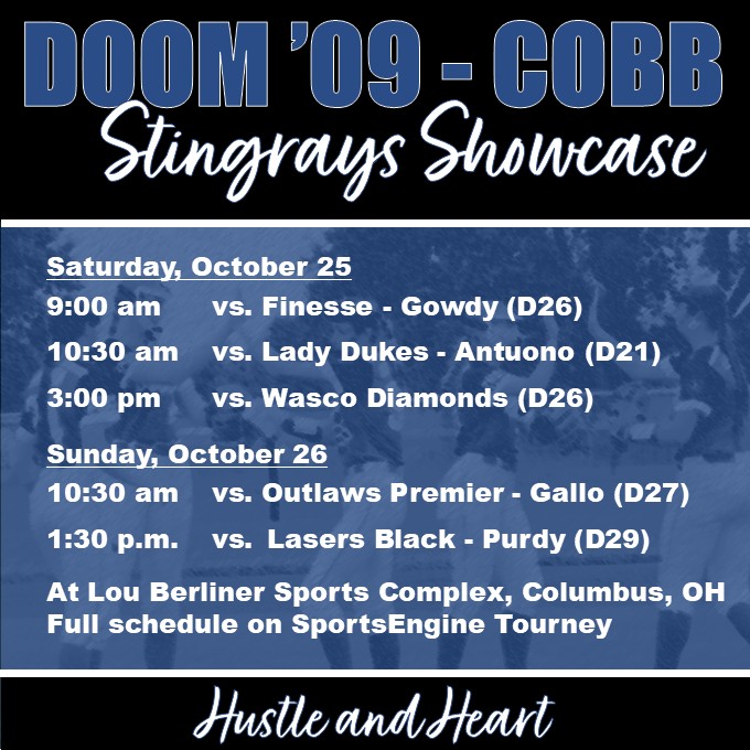 Looking forward to the Ohio Stingrays Fall Showcase this weekend!