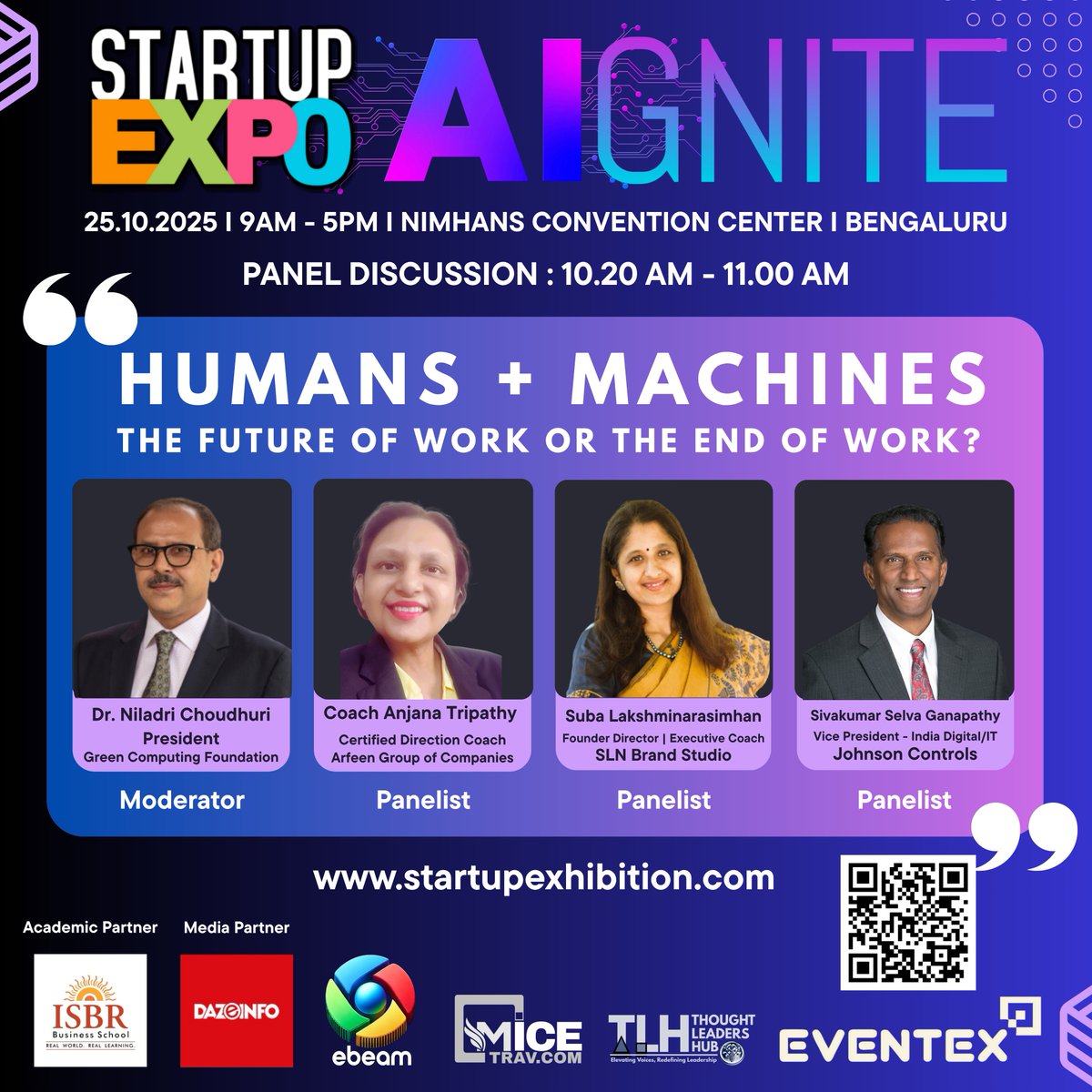 🤖 Panel Spotlight: Humans + Machines — The Future of Work or The End of Work? 💡

As AI transforms industries, are we building a smarter future — or coding ourselves out of it?

Join visionary leaders at EVENTEX Startup Expo – AIGNITE 2025 for this bold conversation on the