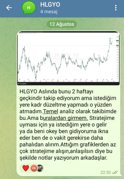 borsa_y's tweet photo. #hlgyo Agustostan beri hangi seviyeden girmek istedigimi ve guncel durumunu bizzat takip ederek gosterdim tarihlere ve fiyatin akisina bakabilirsiniz,dun hatirlatmayi yaptim kanalda simdi vakit geldi istenen seviyeye temas gerceklesti dedim ve sonuc

#hlgyo bugun tavan kilit🤗 https://t.co/V4RQW8EXtt