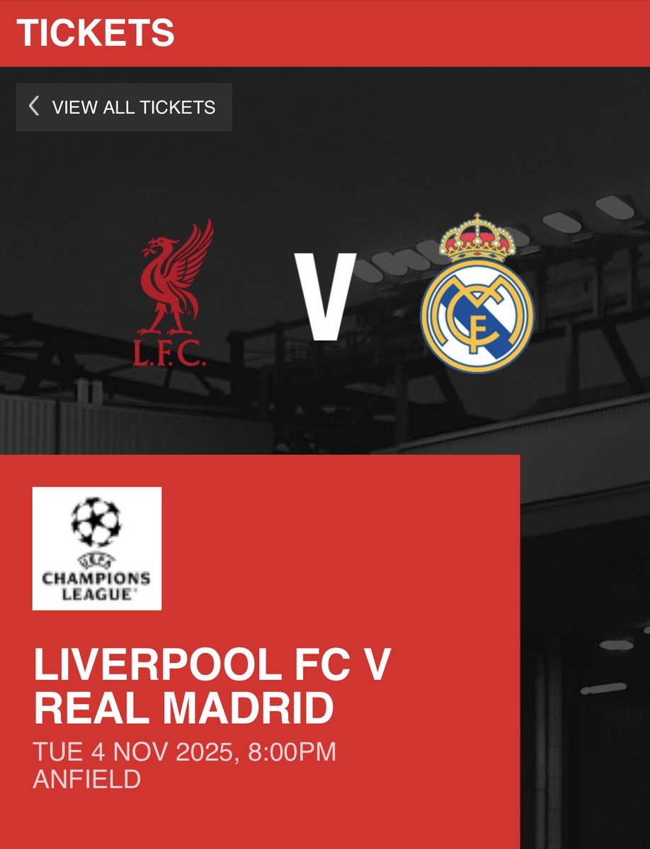 LfcTickets2U's tweet image. Hospitality available for Liverpool v Real Madrid 4th November #LFCSpares
📱 DM for info