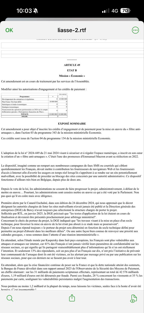 Parce que cela n’a que trop duré, 
chacun prendra désormais ses responsabilités sur la concrétisation
d’un engagement Présidentiel. 
Episode 1 : le filtre anti-arnaque
#plf